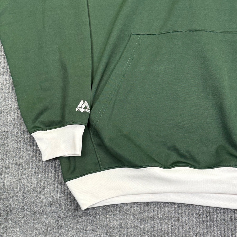Majestic New York Jets Mens 3XLT Green White Quarter Zip Hoodie Sweatshirt - Picture 5 of 15